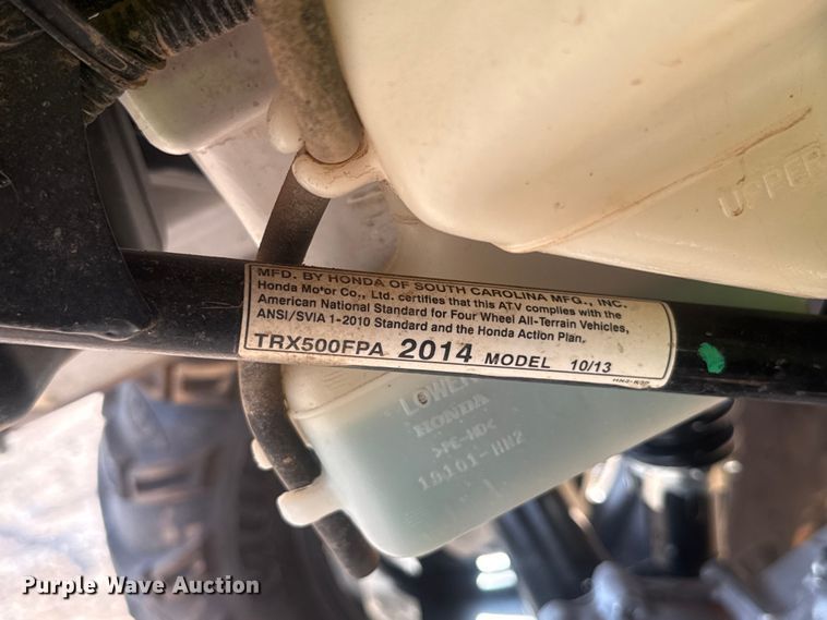 image for item ET6276 2014 Honda Rubicon 500 ATV