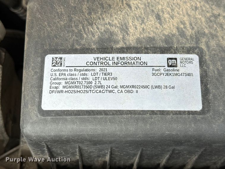 image for item ET6286 2021 Chevrolet Silverado 1500 Crew Cab pickup truck