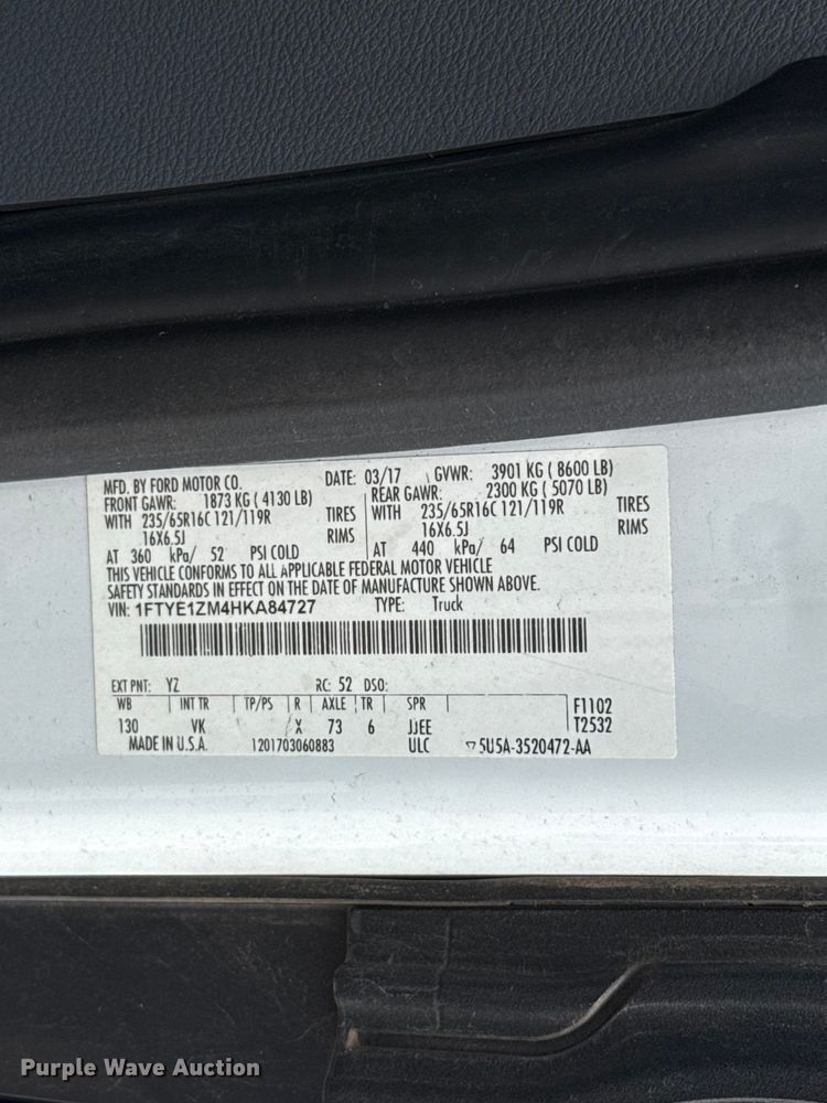 image for item ET6288 2017 Ford Transit 150 van