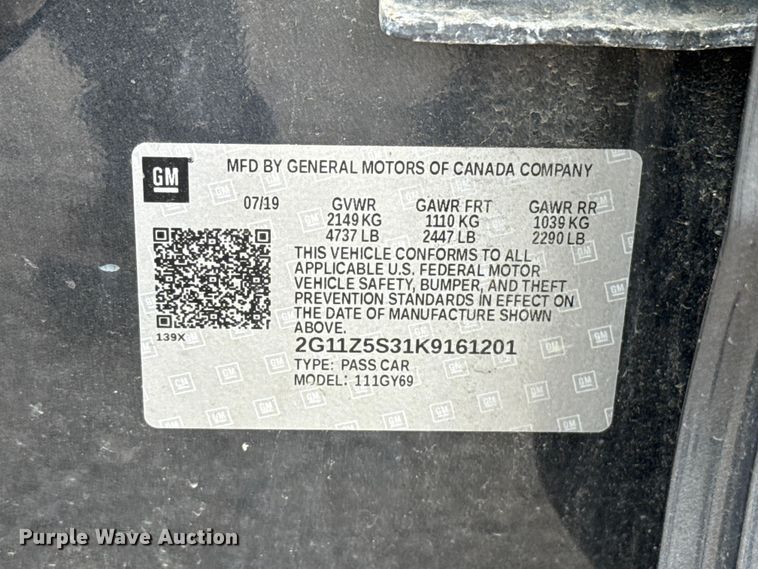 image for item ET6292 2019 Chevrolet Impala 