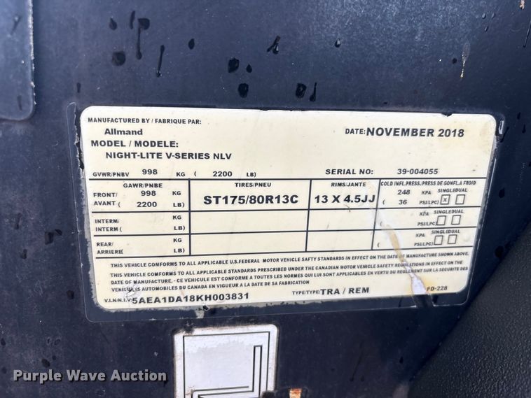 image for item EU0653 2018 Allmand NIGHT LITE VSERIES NLV light plant