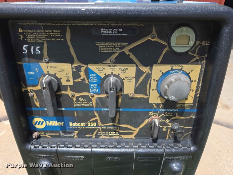 image for item EV2237 Miller Bobcat 250 welder/generator