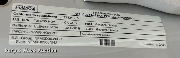 image for item EW0015 2022 Ford F250 Super Duty Crew Cab pickup truck