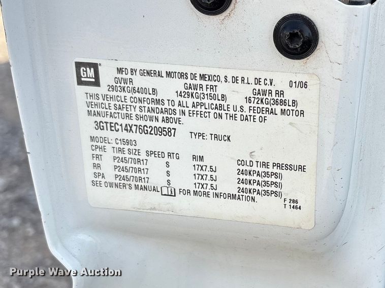 image for item EW0016 2006 GMC Sierra 1500 pickup truck