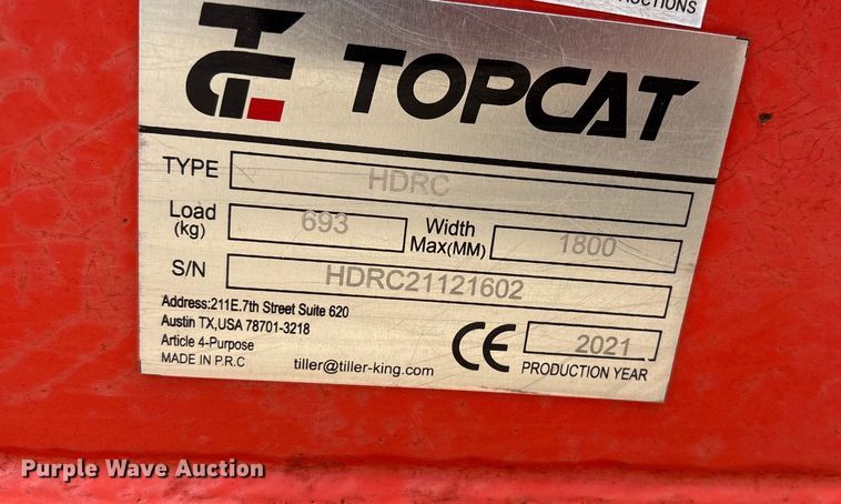 image for item EW0019 2021 Topcat HDRC skid steer brush mower