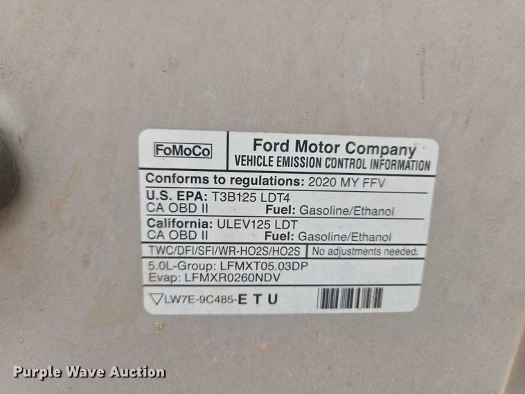 image for item EW0165 2020 Ford F150 XLT Crew Cab pickup truck