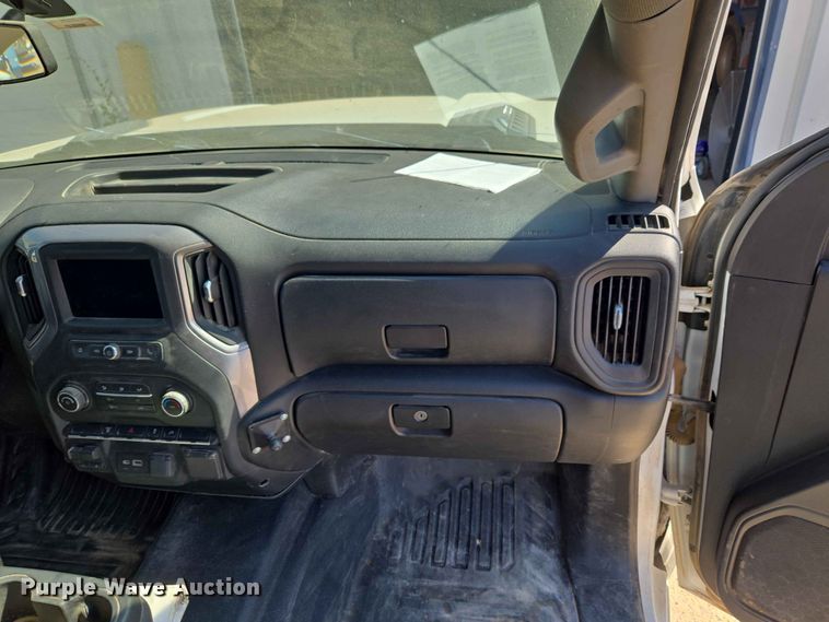 image for item EW0203 2022 Chevrolet Silverado 3500HD Crew Cab flatbed pickup truck