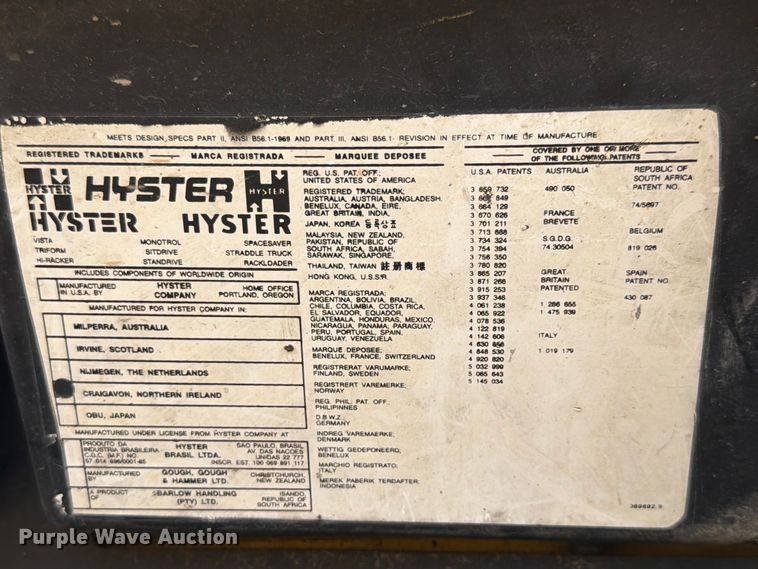 image for item EX4491 Hyster H60XM forklift