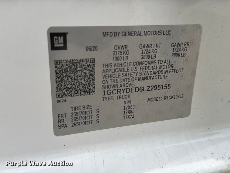 image for item EX4492 2020 Chevrolet Silverado 1500 Ext. Cab pickup truck
