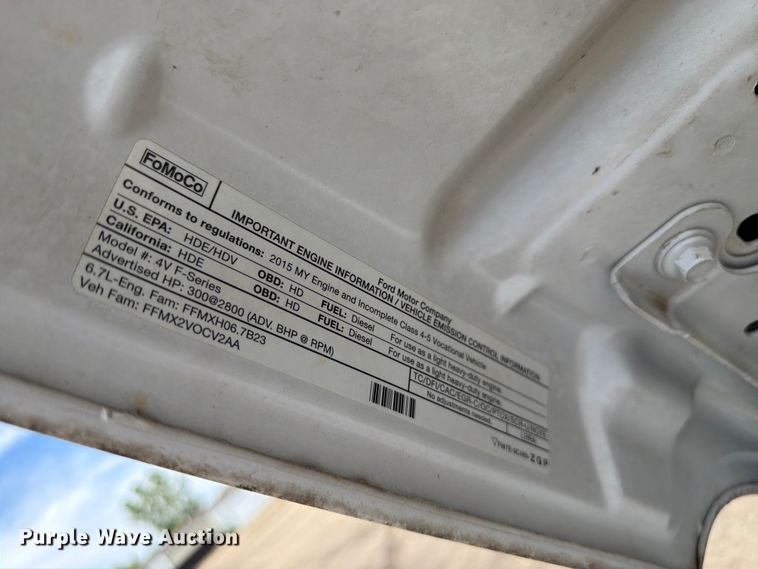 image for item EX4494 2015 Ford F450 Super Duty flatbed truck