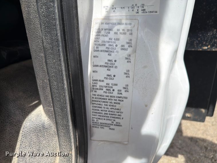 image for item EX4494 2015 Ford F450 Super Duty flatbed truck