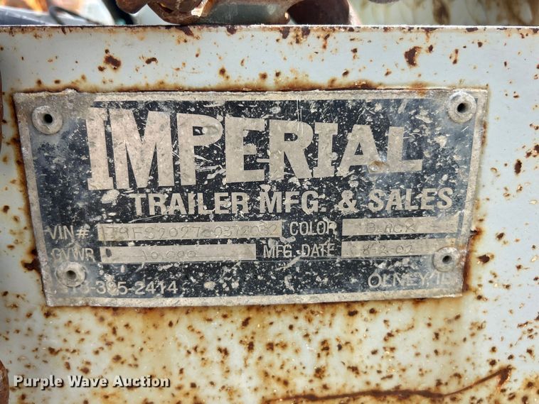 image for item FC2538 2003 Imperial tilt deck utility trailer