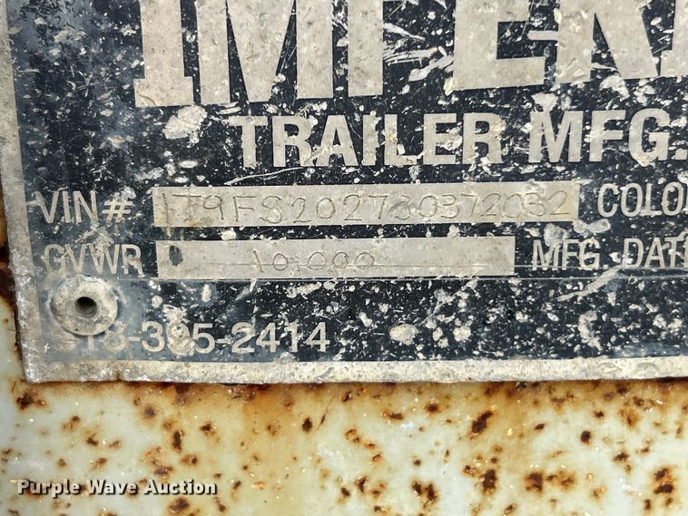 image for item FC2538 2003 Imperial tilt deck utility trailer