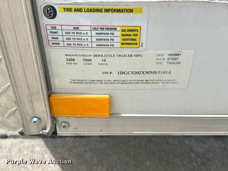 image for item FC2567 2021 Doolittle HD Pro Series enclosed cargo trailer