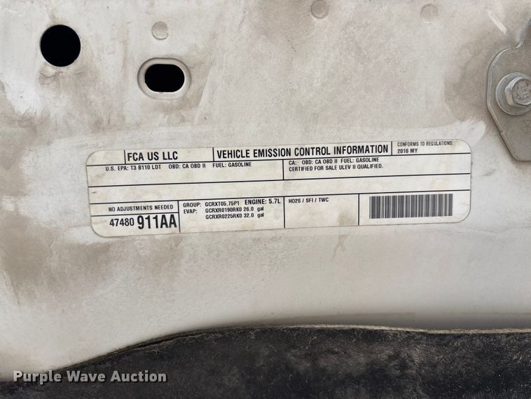 image for item FC5797 2016 RAM 1500 Crew cab pickup truck