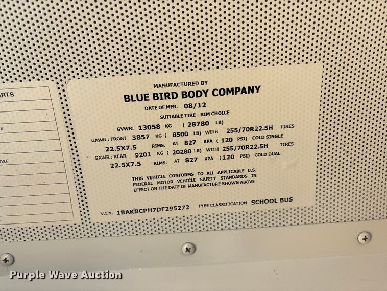 image for item FC5881 2013 Blue Bird school bus