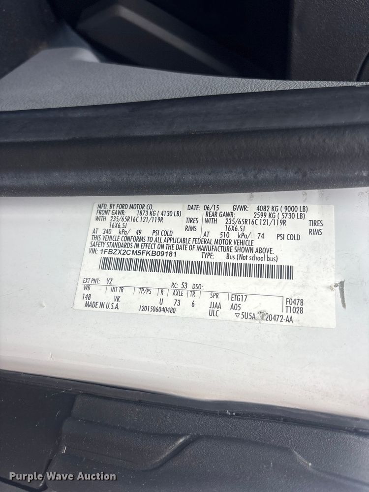 image for item FI0191 2015 Ford Transit van