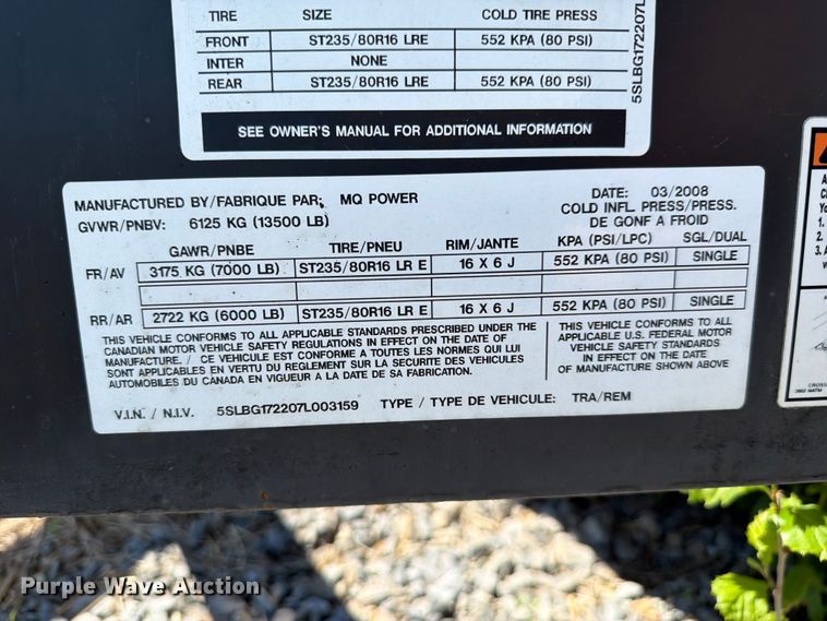 image for item FK2003 2008 MQ Power Whisperwatt 150 generator