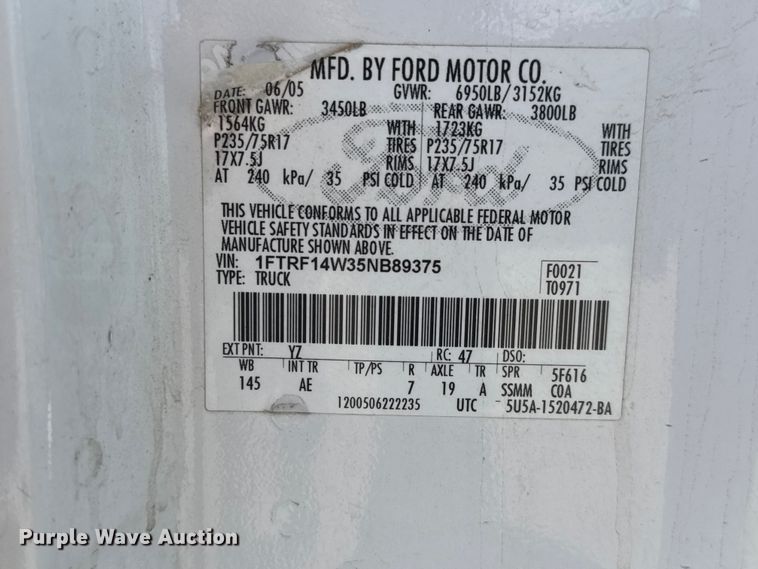 image for item NA9374 2005 Ford F150 pickup truck