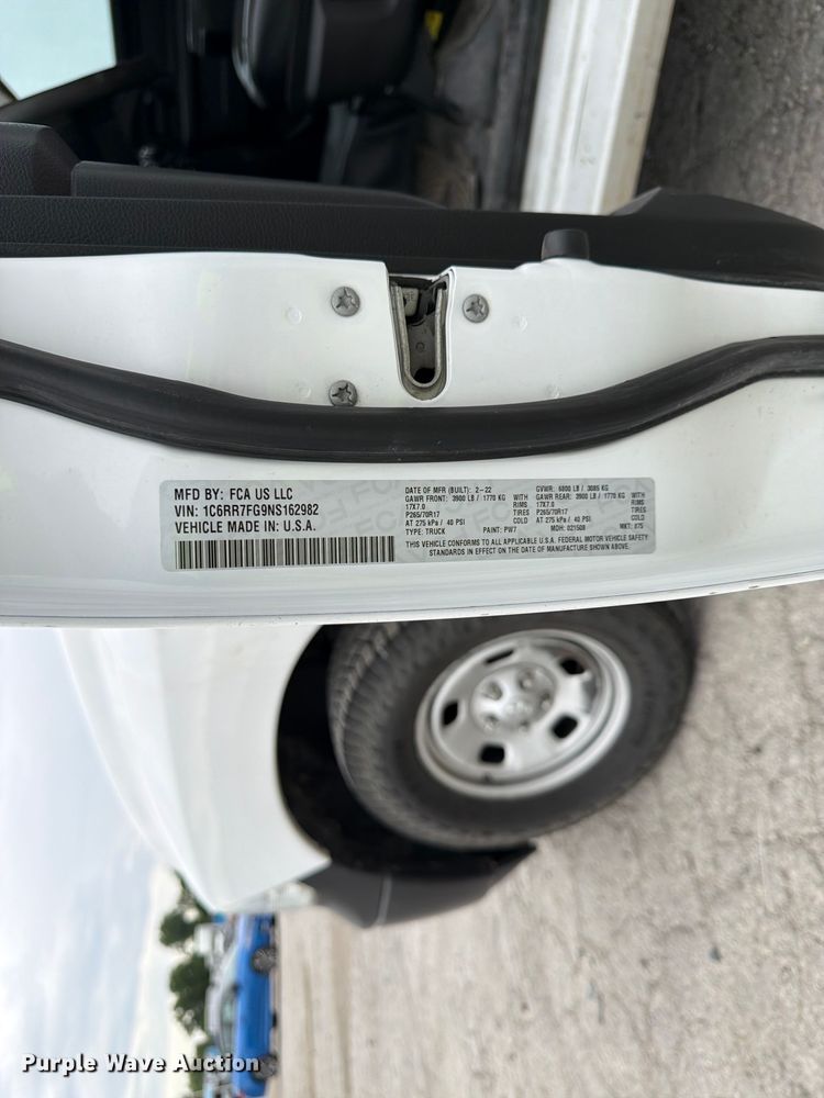 image for item YA3187 2022 RAM 1500 Ext. Cab pickup truck