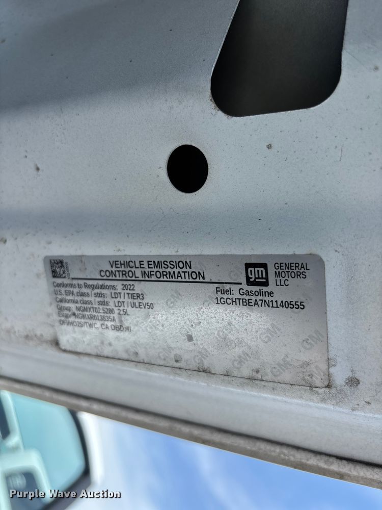 image for item YA3234 2022 Chevrolet Colorado Ext. Cab pickup truck