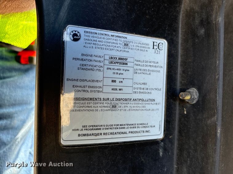 image for item YA3366 2020 Can-Am Defender utility vehicle