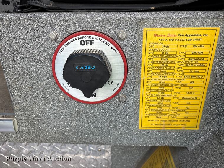 image for item YA3547 2001 Hendrickson Mobile Equipment pumper fire truck