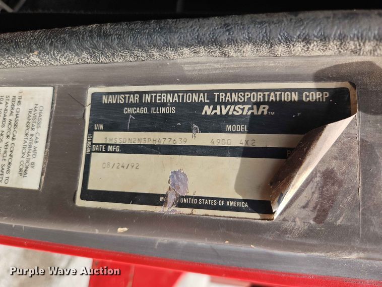 image for item DQ7791 1993 International 4900 dump truck