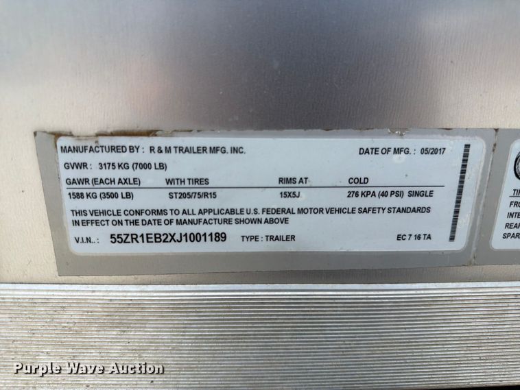 image for item DQ7795 2018 Big Horn Trailer EC 7 16 TA enclosed cargo trailer