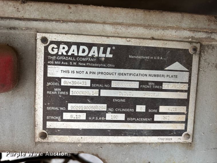 image for item DU0459 2003 Gradall XL3100 wheeled excavator