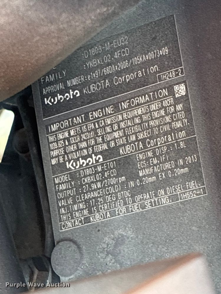image for item DU6303 2014 Kubota L39 backhoe