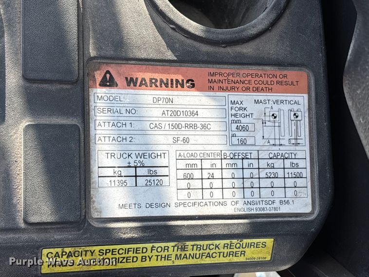 image for item DV4387 Caterpillar DP70N forklift