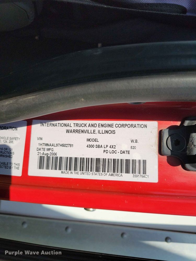 image for item DZ7133 2007 International DuraStar 4300 sewer inspection and cutter truck