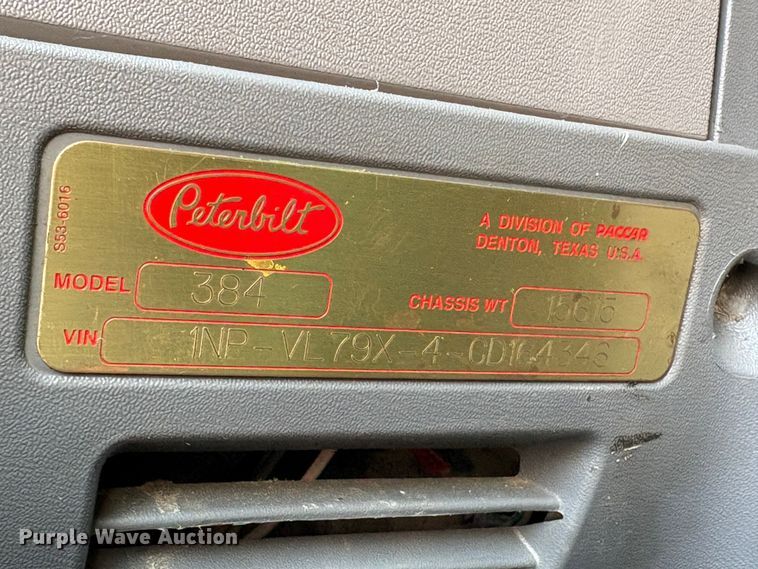 image for item EC8355 2012 Peterbilt 384 dump truck