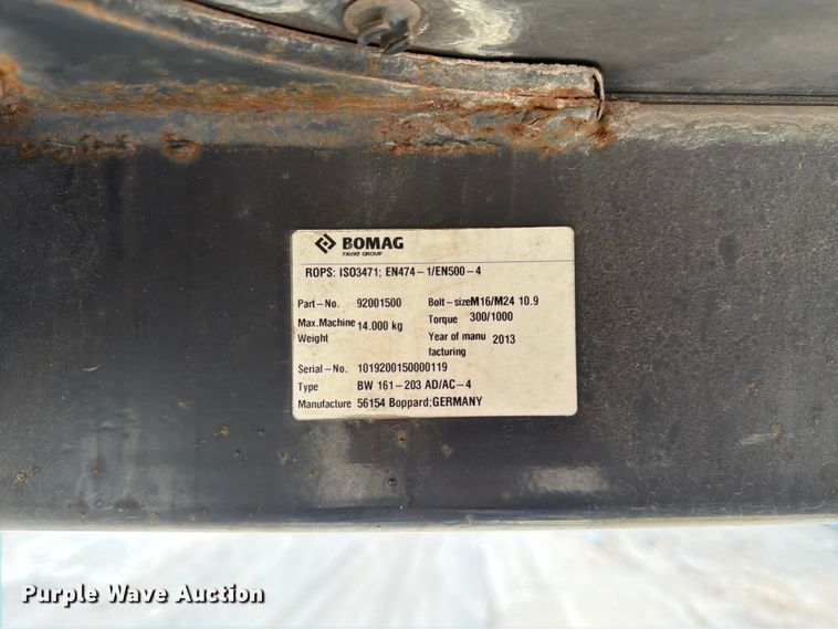 image for item ED5295 2013 Bomag BW 161 AD-4 double drum vibratory roller