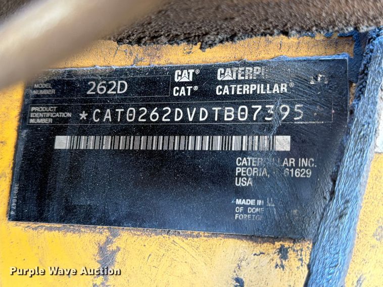 image for item ED5298 2017 Caterpillar 262D skid steer loader