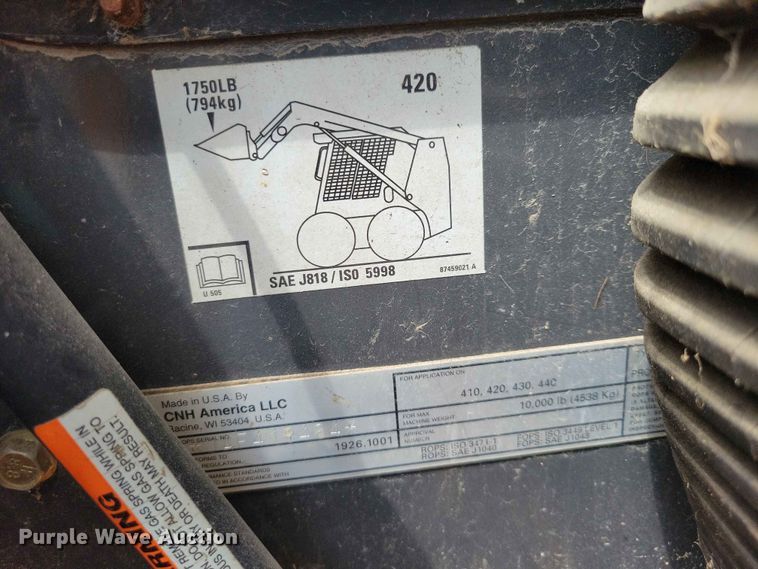 image for item EE1058 2005 Case 420 skid steer loader