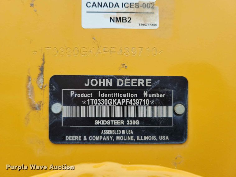image for item EE1059 2023 John Deere 330G skid steer loader