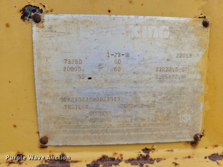 image for item EE1067 1998 Load King 2060 bottom dump trailer