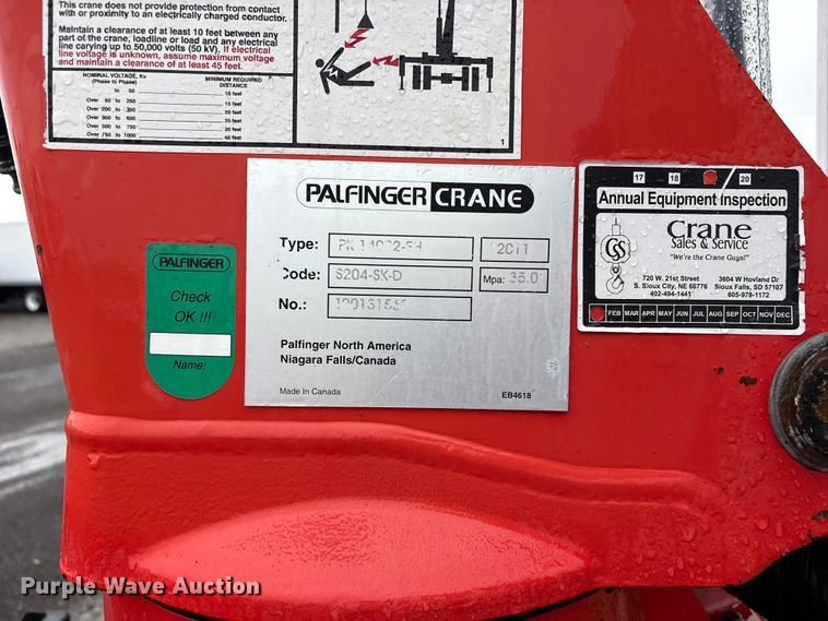 image for item EG9111 2012 Freightliner Business Class M2 Crew Cab crane truck