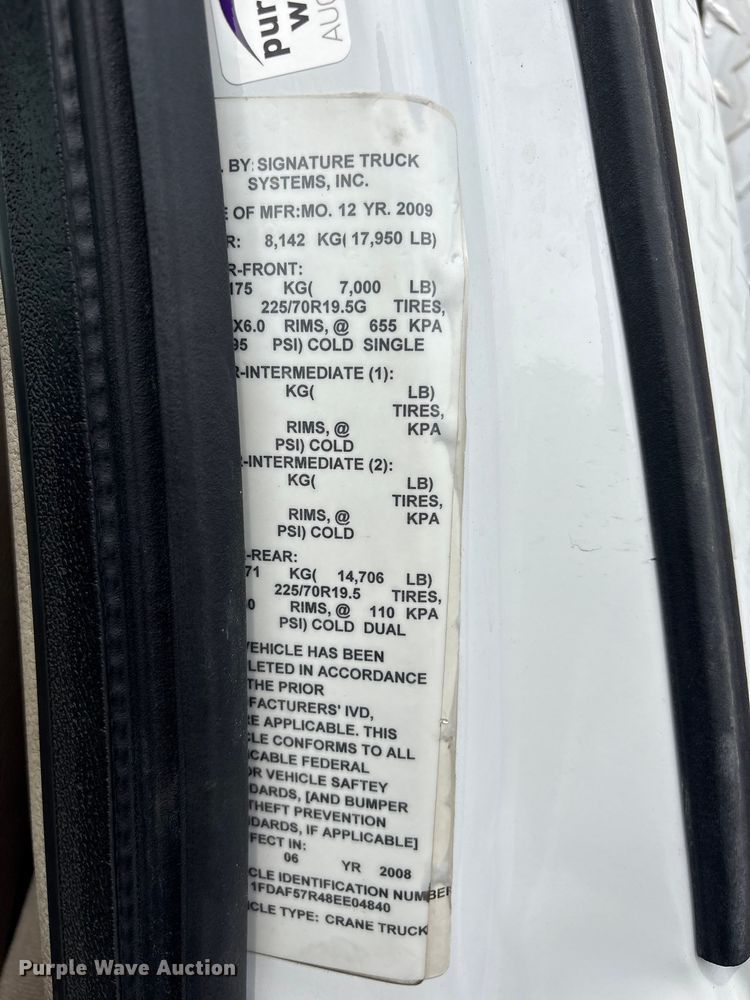 image for item EG9150 2008 Ford F550 crane truck