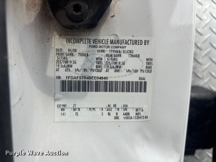image for item EG9150 2008 Ford F550 crane truck