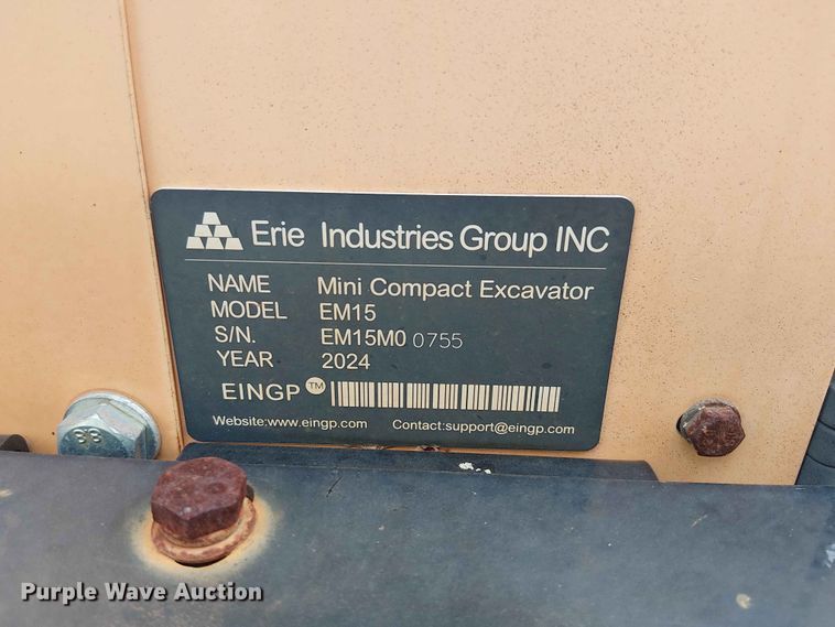 image for item EH4090 2024 Erie Industries EM15 mini excavator