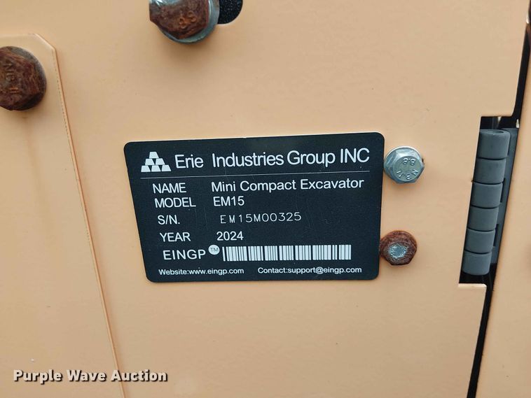 image for item EH4092 2024 Erie Industries EM15 mini excavator