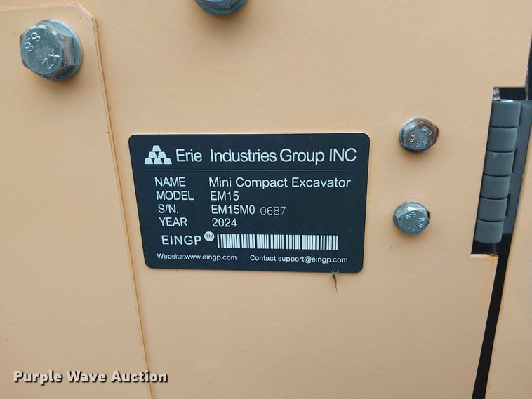 image for item EH4094 2024 Erie Industries EM15 mini excavator