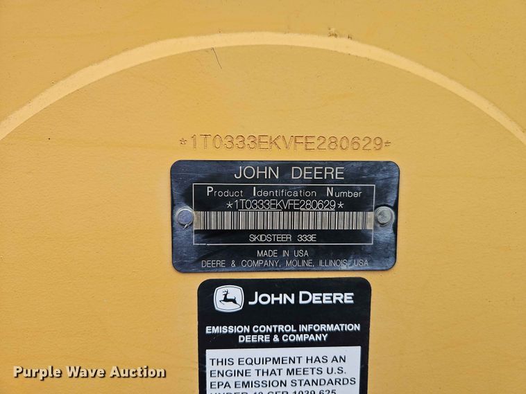 image for item EO7396 John Deere 333E tracked skid steer loader