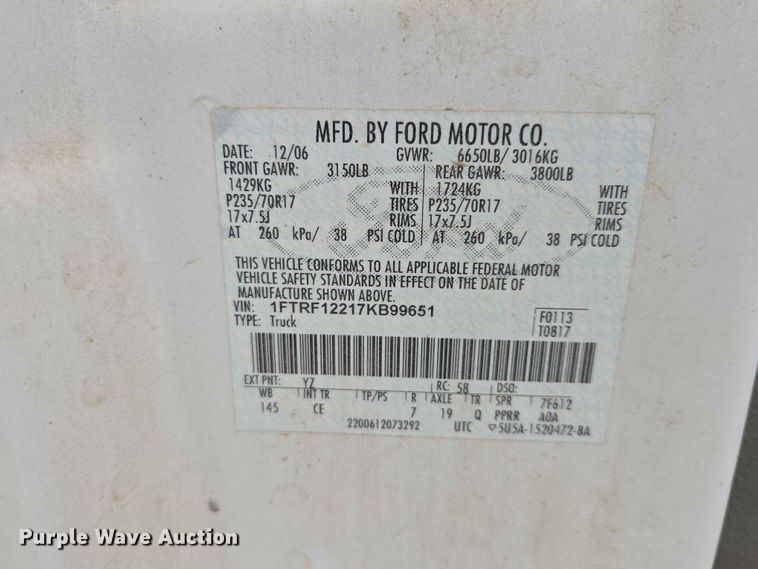 image for item ER1674 2007 Ford F150 pickup truck