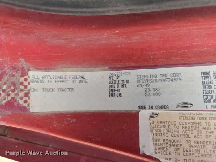 image for item ER1680 2000 Sterling A9500 semi truck