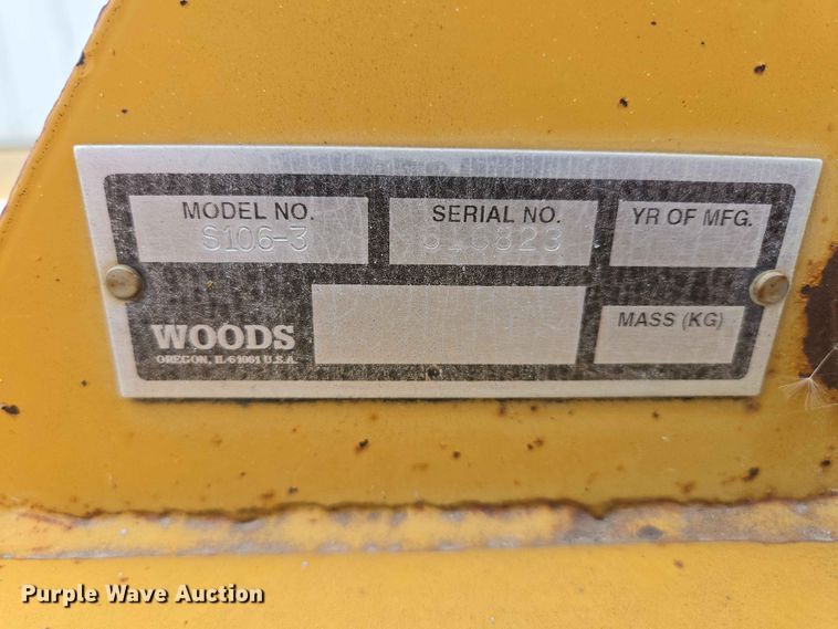 image for item ER1682 Woods S106-3 side boom rotary mower
