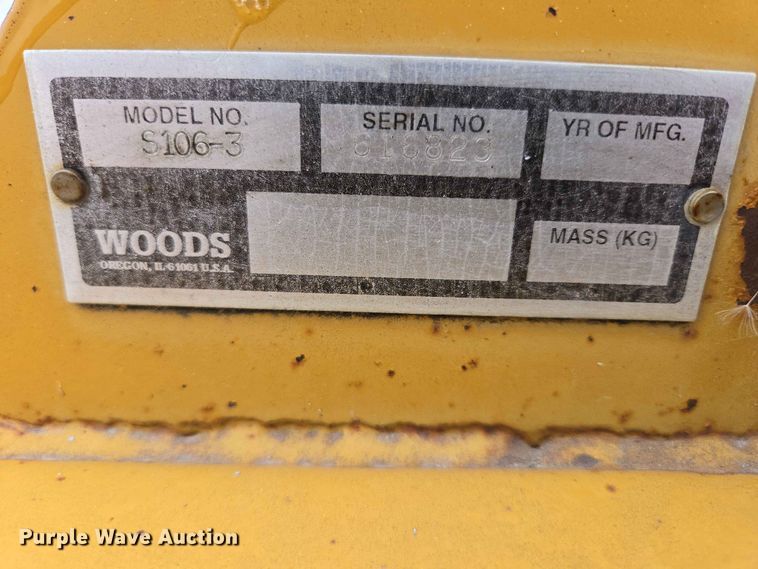 image for item ER1682 Woods S106-3 side boom rotary mower